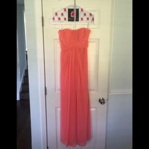 David’s Bridal, Strapless Coral Dress, Size 2